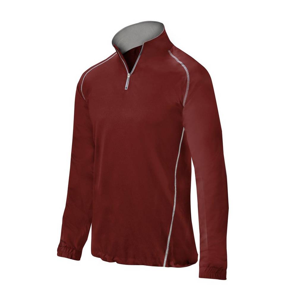 Mens Mizuno Comp 1/4 Zip Batting Jacket Burgundy Philippines (DQYVUW059)